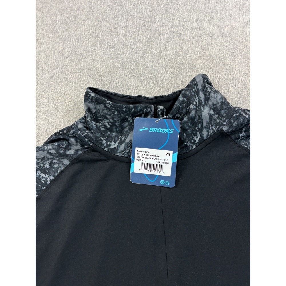 NWT Brooks DASH 1/2 Zip Long Sleeve Running Shirt (Women's 2XL) Black - Picture 3 of 13